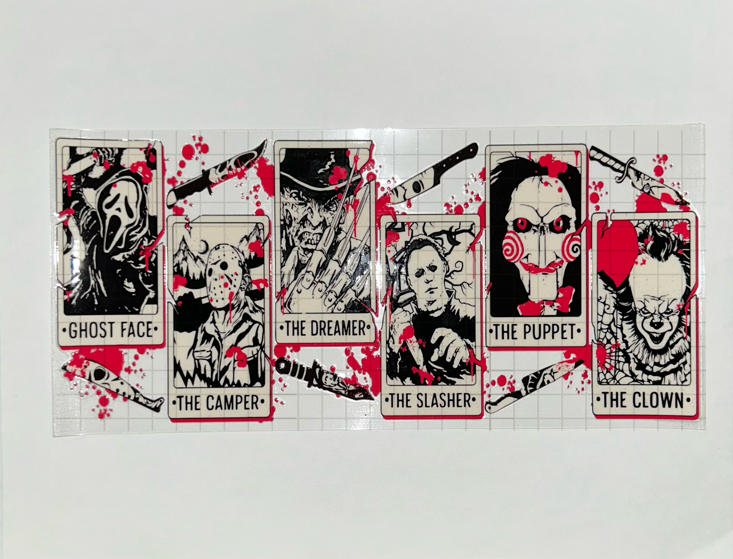 #62 - UV DTF 16 oz cup wrap - Halloween Tarot UV DTF wrap