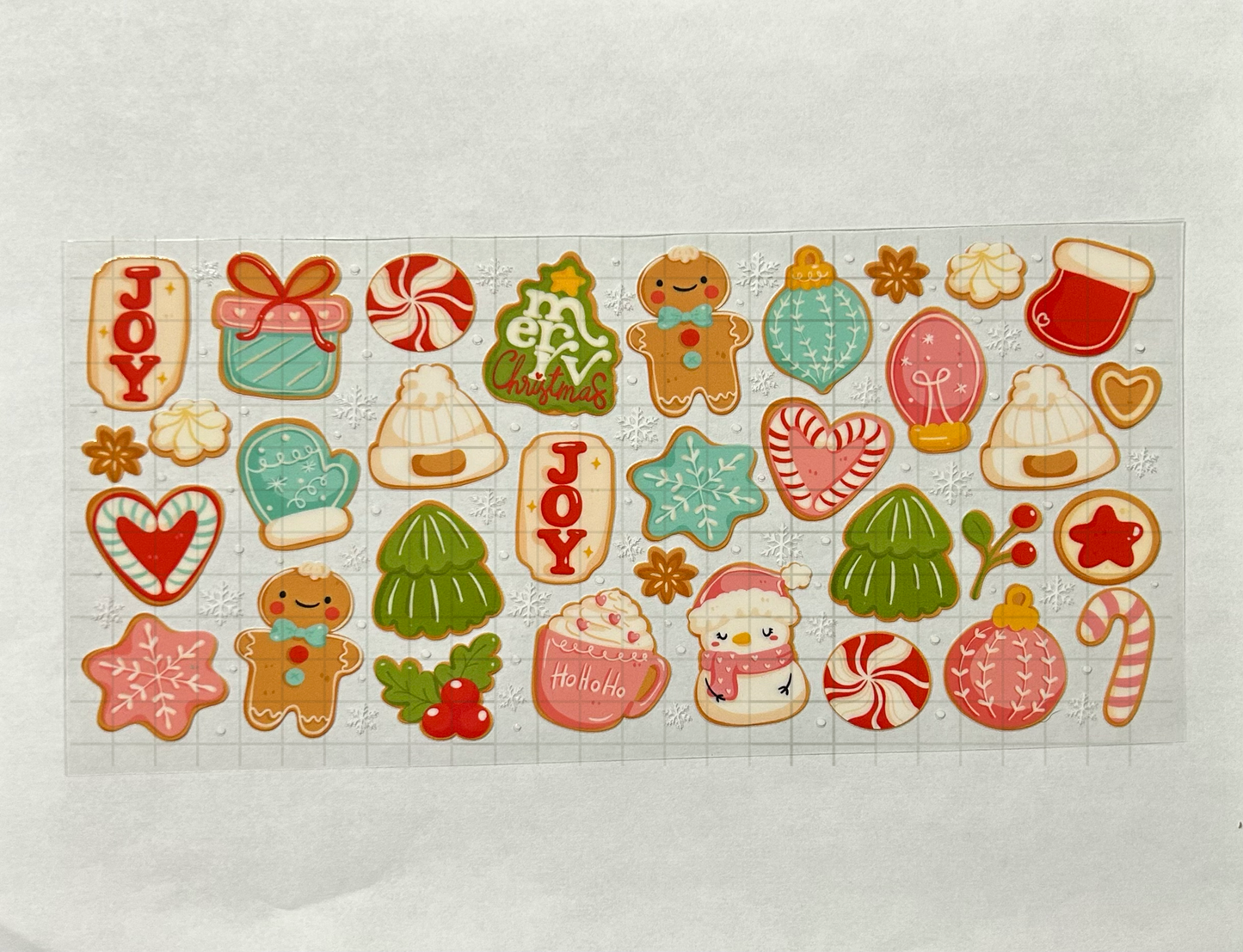 #14 - UV DTF 16 oz cup wrap - Christmas UV DTF wrap