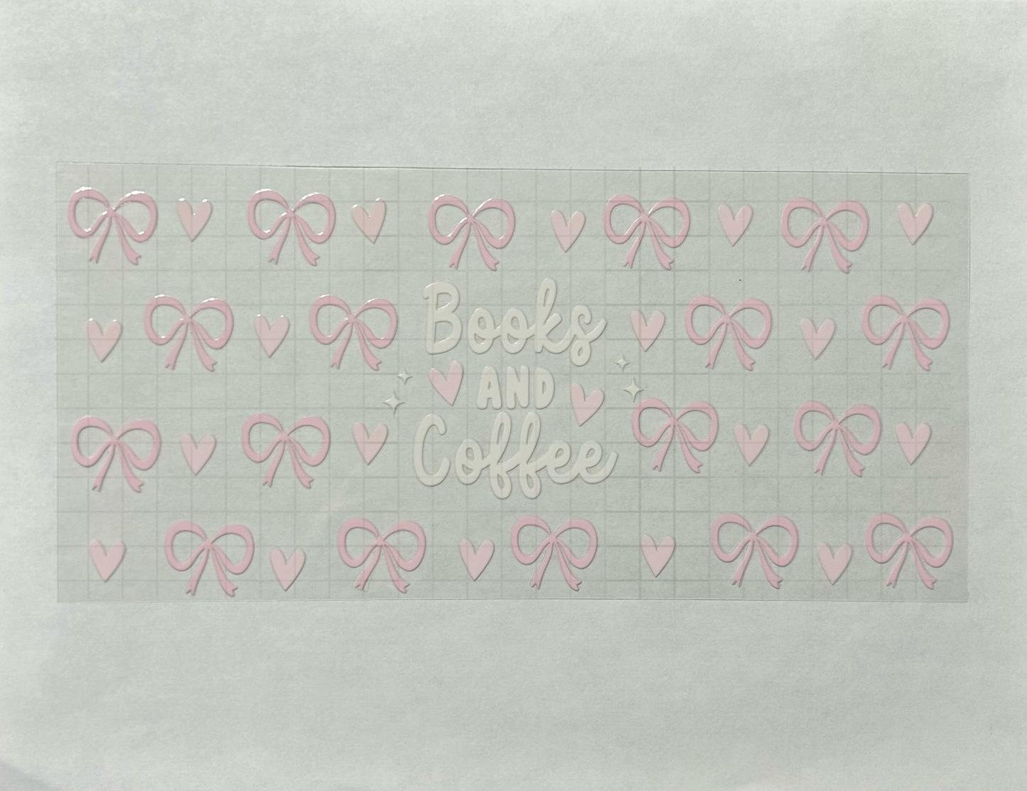 #27 - UV DTF 16 oz cup wrap - Books & coffee UV DTF wrap