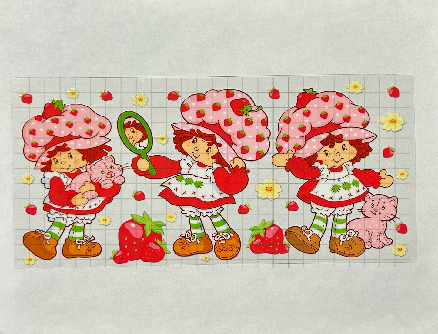 #48 - UV DTF 16 oz cup wrap - Strawberry UV DTF wrap