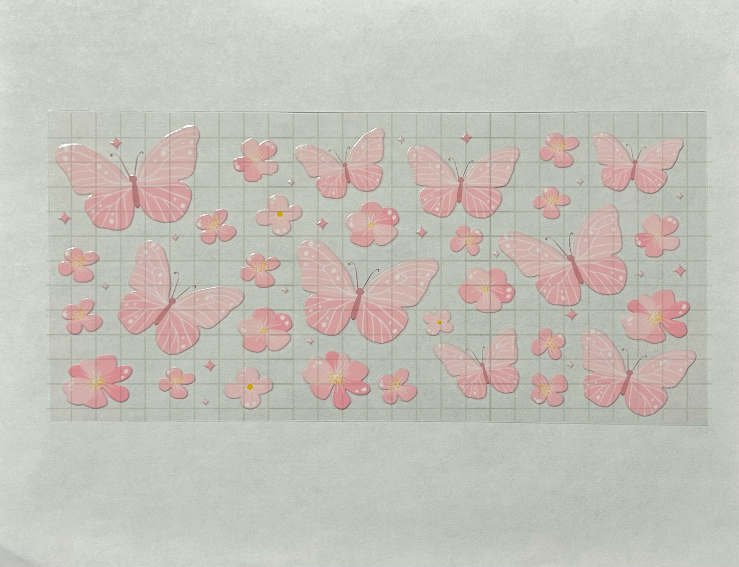 #21 - UV DTF 16 oz cup wrap - Butterfly UV DTF wrap