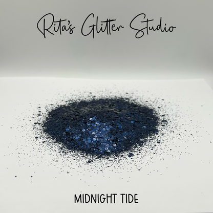 Midnight Tide - Dark Blue Pearl Glitter