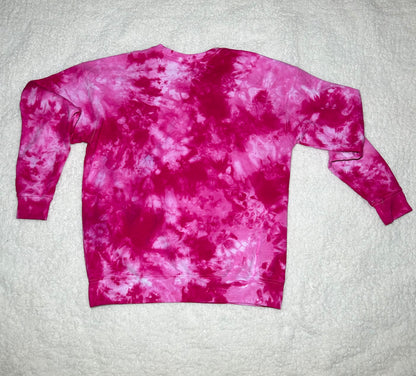 Rose Haze Tie Dye Sweatshirt ~ Pink Adult Crewneck Tie Dye Sweatshirt (Small)