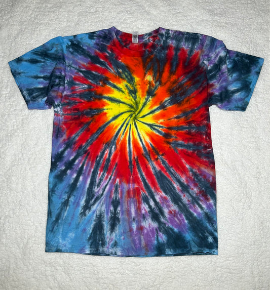 Solar Flare Swirl Tie Dye ~ Adult Unisex Tie Dye Shirt (XL)