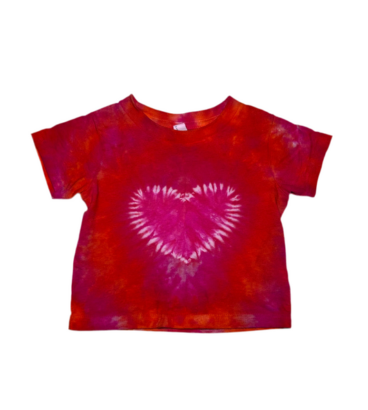 Custom Heart Tie Dye Shirt - Toddler Short Sleeve Shirt