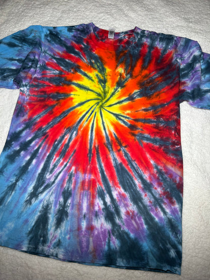 Solar Flare Swirl Tie Dye ~ Adult Unisex Tie Dye Shirt (XL)