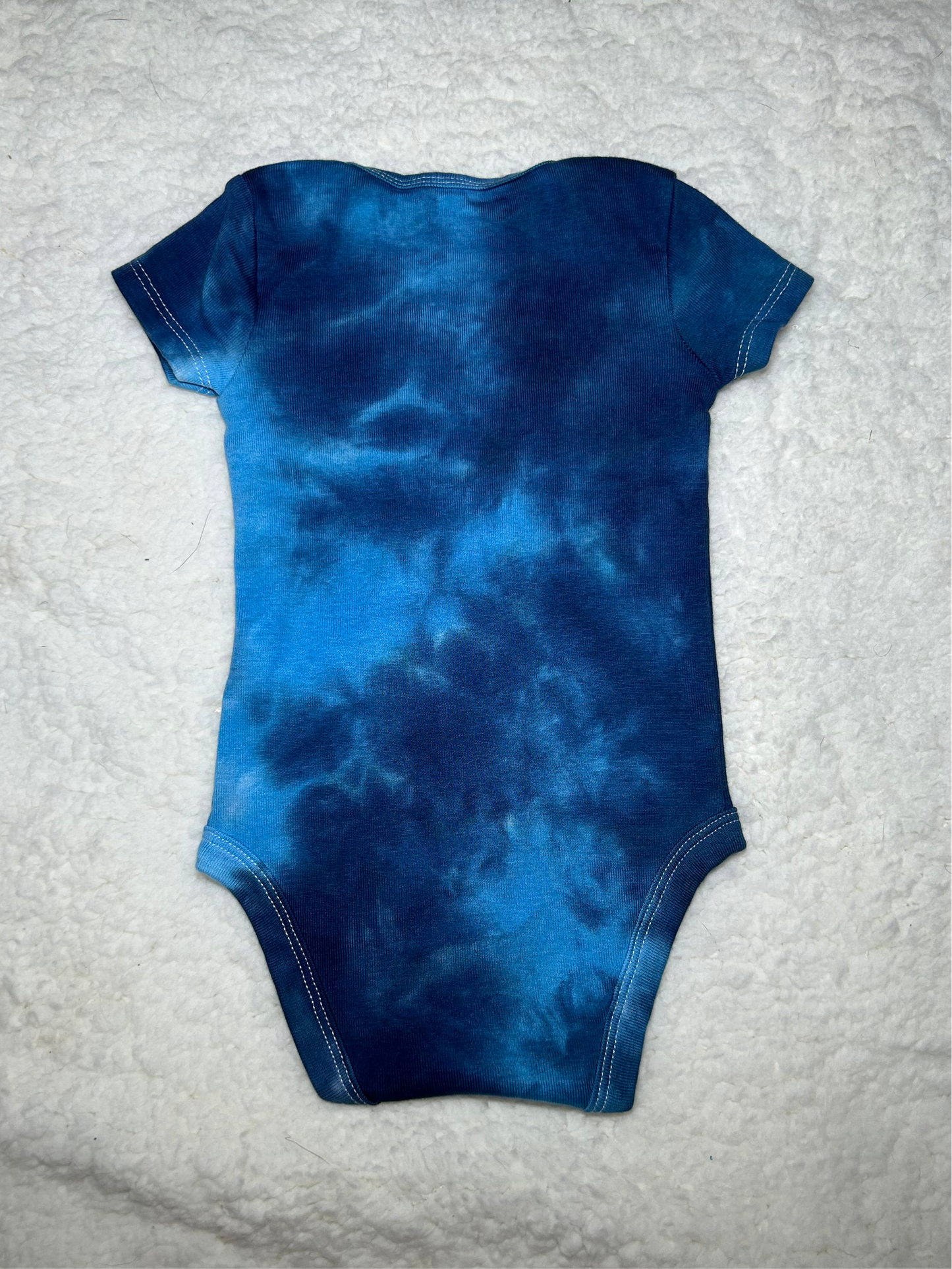 Morning Tide Tie Dye Baby Bodysuit ~ Blue Tie Dye Baby Bodysuit (0-3 Months)