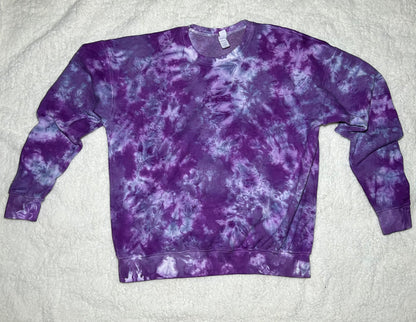 Violet Haze ~ Purple Tie Dye Adult Sweatshirt (Large)