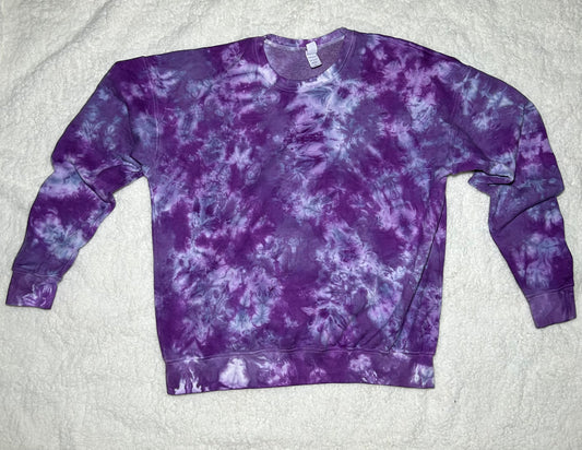 Violet Haze ~ Purple Tie Dye Adult Sweatshirt (Large)