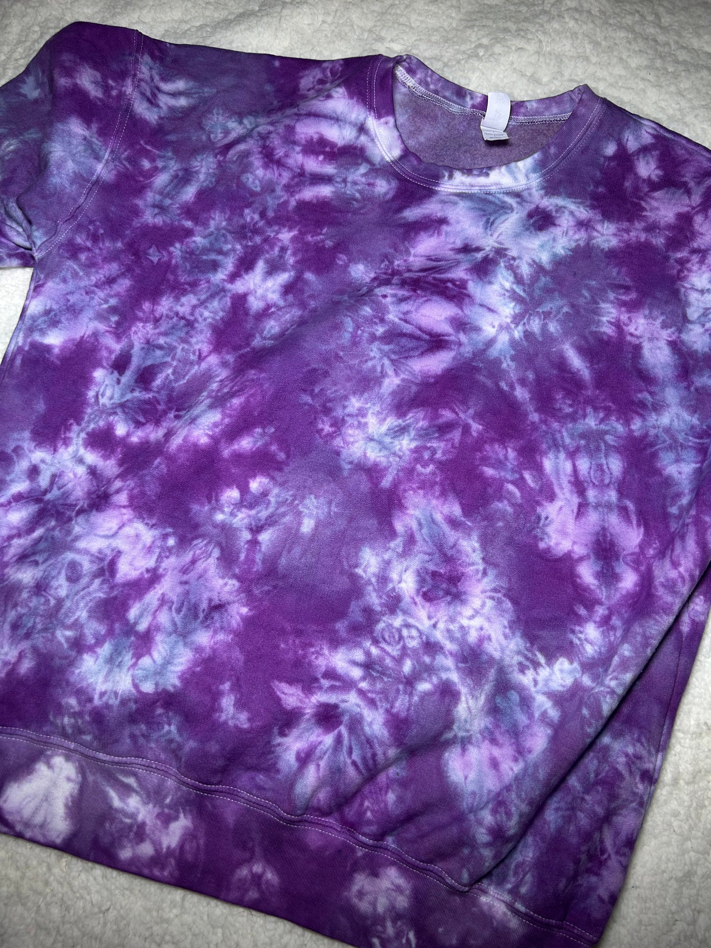 Violet Haze ~ Purple Tie Dye Adult Sweatshirt (Large)
