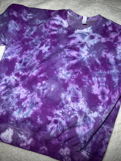 Violet Haze ~ Purple Tie Dye Adult Sweatshirt (Large)