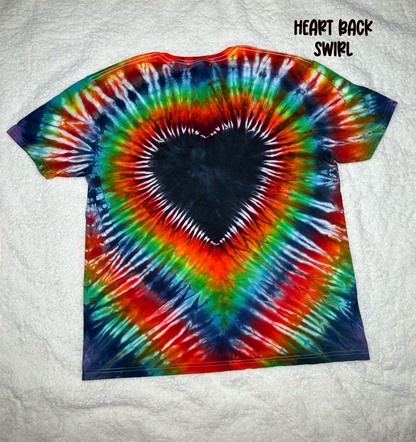 Custom Tie Dye Heart - Adult Unisex Short Sleeve Tie Dye Shirt