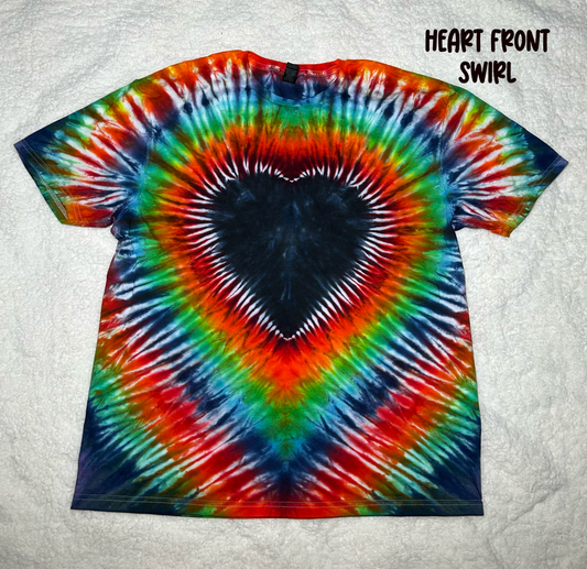 Custom Tie Dye Heart - Adult Unisex Short Sleeve Tie Dye Shirt