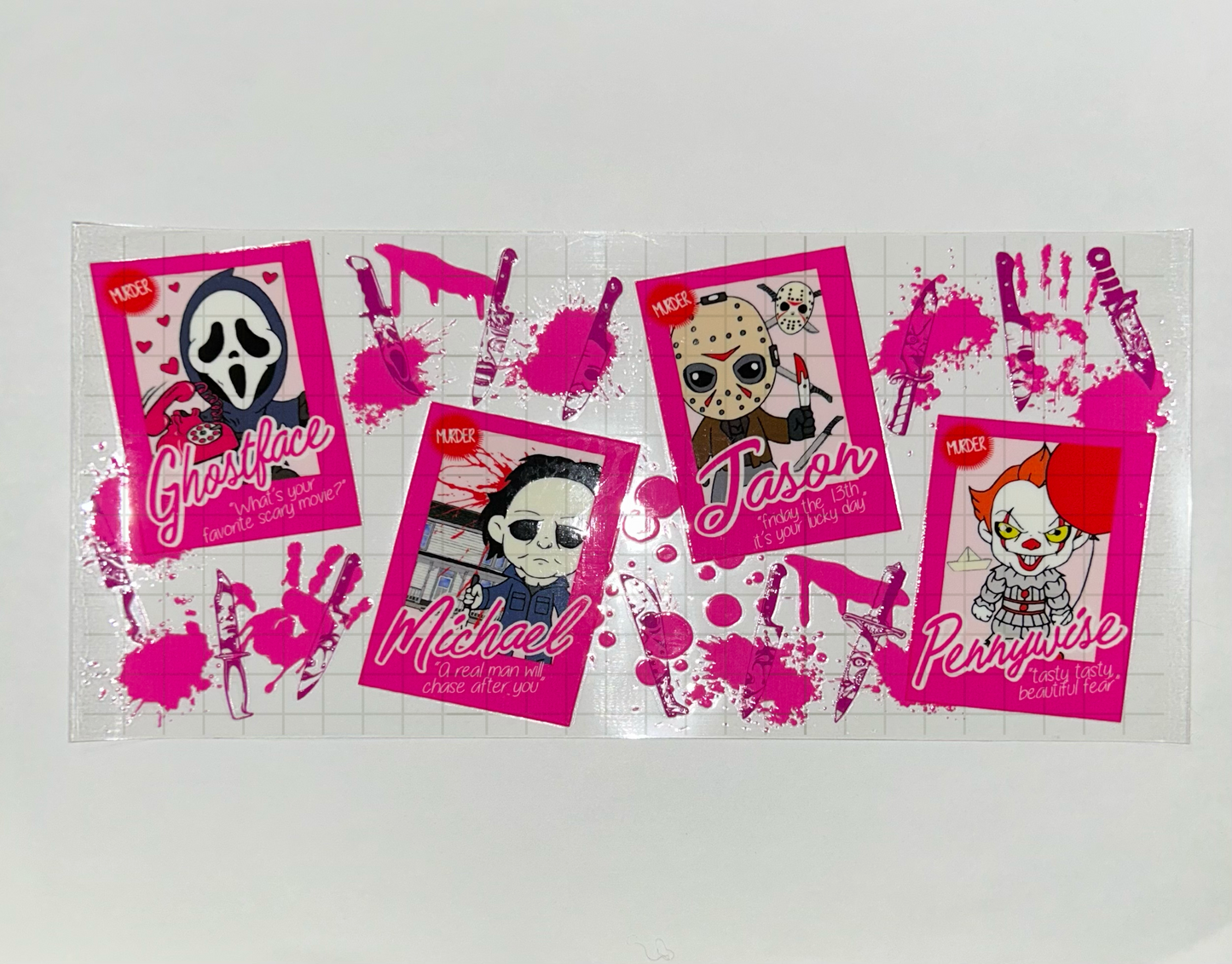 #59 - UV DTF 16 oz cup wrap - Halloween Guys UV DTF wrap