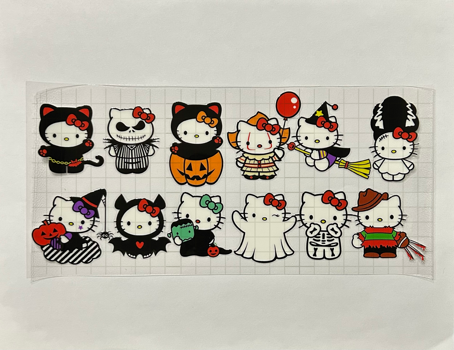 #57 - UV DTF 16 oz cup wrap - Halloween Kitty UV DTF wrap