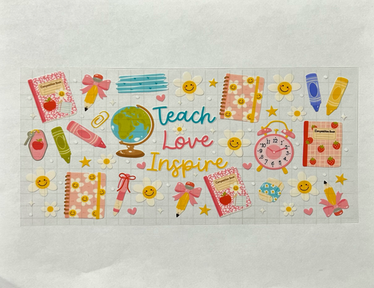 #29 - UV DTF 16 oz cup wrap - Teacher UV DTF wrap