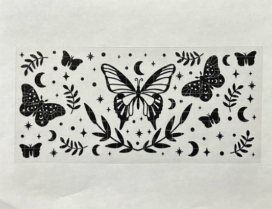 #23 - UV DTF 16 oz cup wrap - Butterfly UV DTF wrap