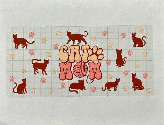 #36 - UV DTF 16 oz cup wrap - Cat mom UV DTF wrap