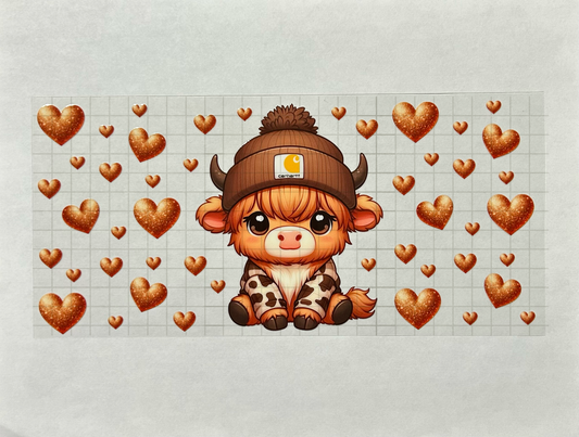 #34 - UV DTF 16 oz cup wrap - Cow UV DTF wrap