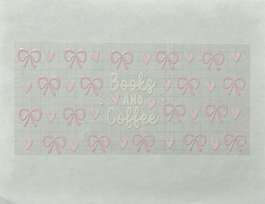 #27 - UV DTF 16 oz cup wrap - Books & coffee UV DTF wrap