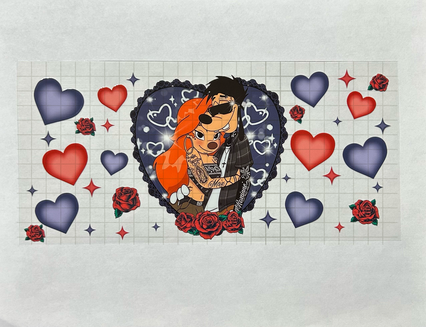 #53 - UV DTF 16 oz cup wrap - Lovers UV DTF wrap