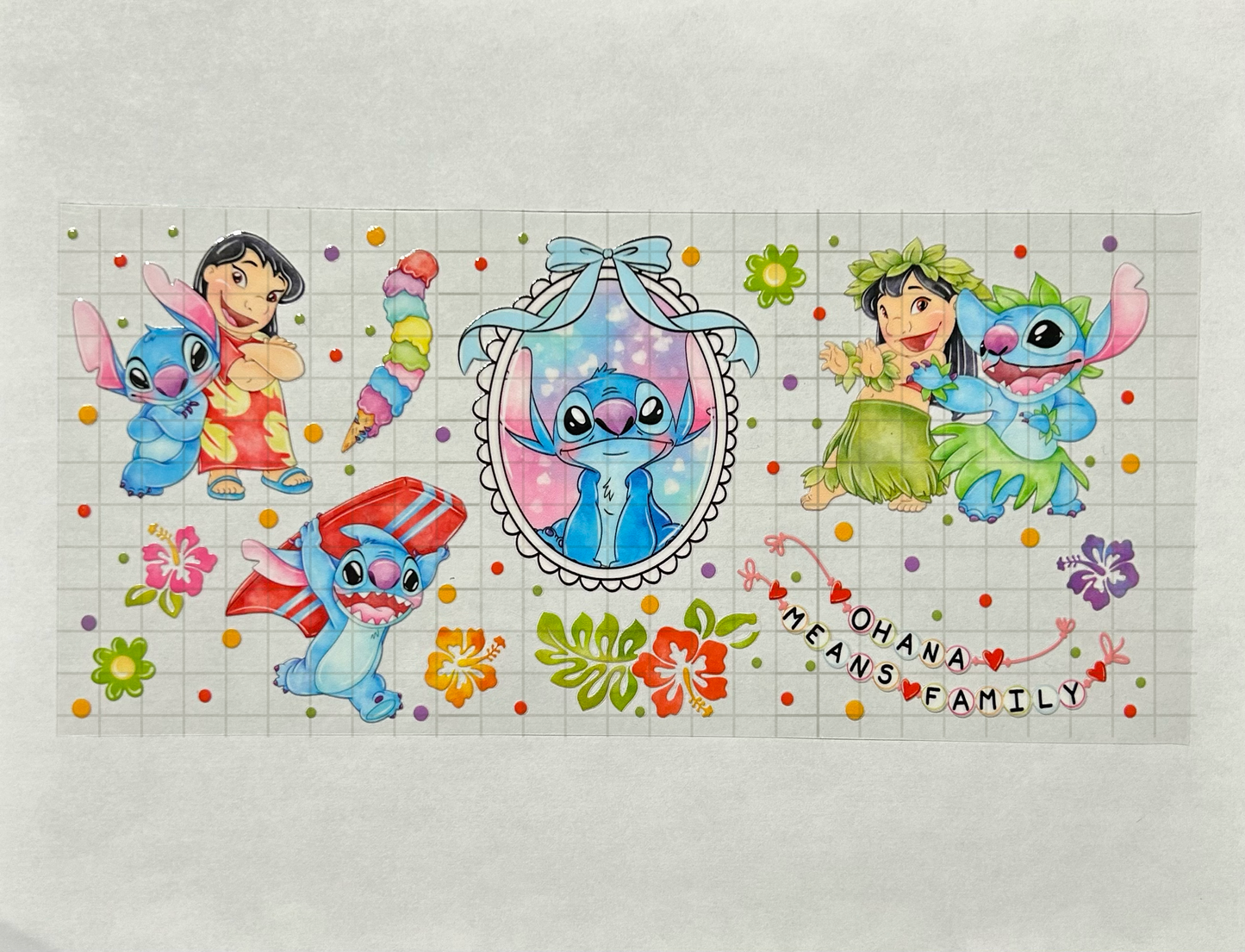 #51 - UV DTF 16 oz cup wrap - Blue Alien UV DTF wrap