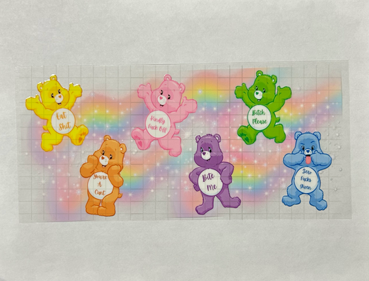 #49 - UV DTF 16 oz cup wrap - Swear Bears UV DTF wrap