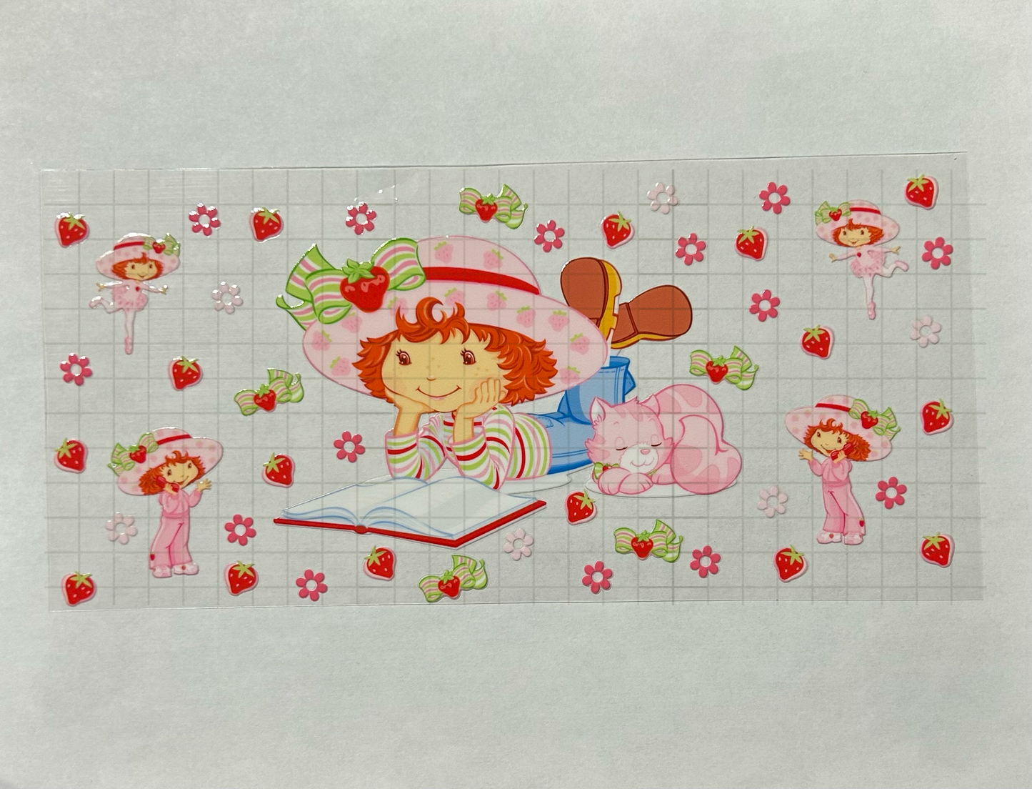 #47 - UV DTF 16 oz cup wrap - Strawberry UV DTF wrap