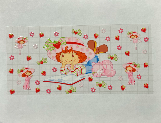 #47 - UV DTF 16 oz cup wrap - Strawberry UV DTF wrap