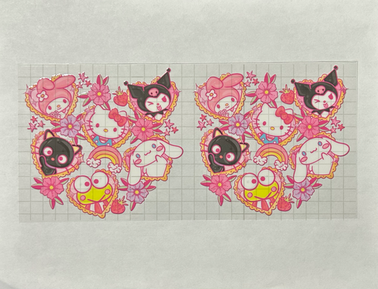 #44 - UV DTF 16 oz cup wrap - kitty UV DTF wrap