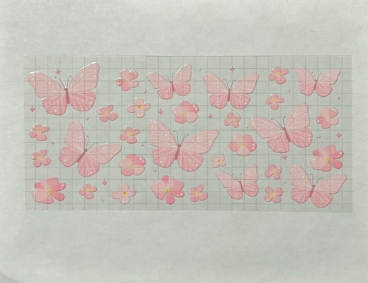 #21 - UV DTF 16 oz cup wrap - Butterfly UV DTF wrap