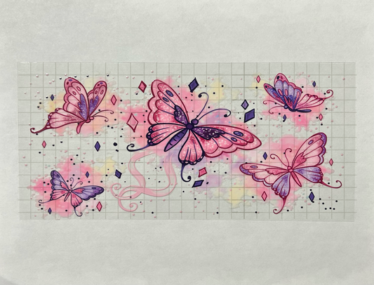 #20 - UV DTF 16 oz cup wrap - Butterfly UV DTF wrap