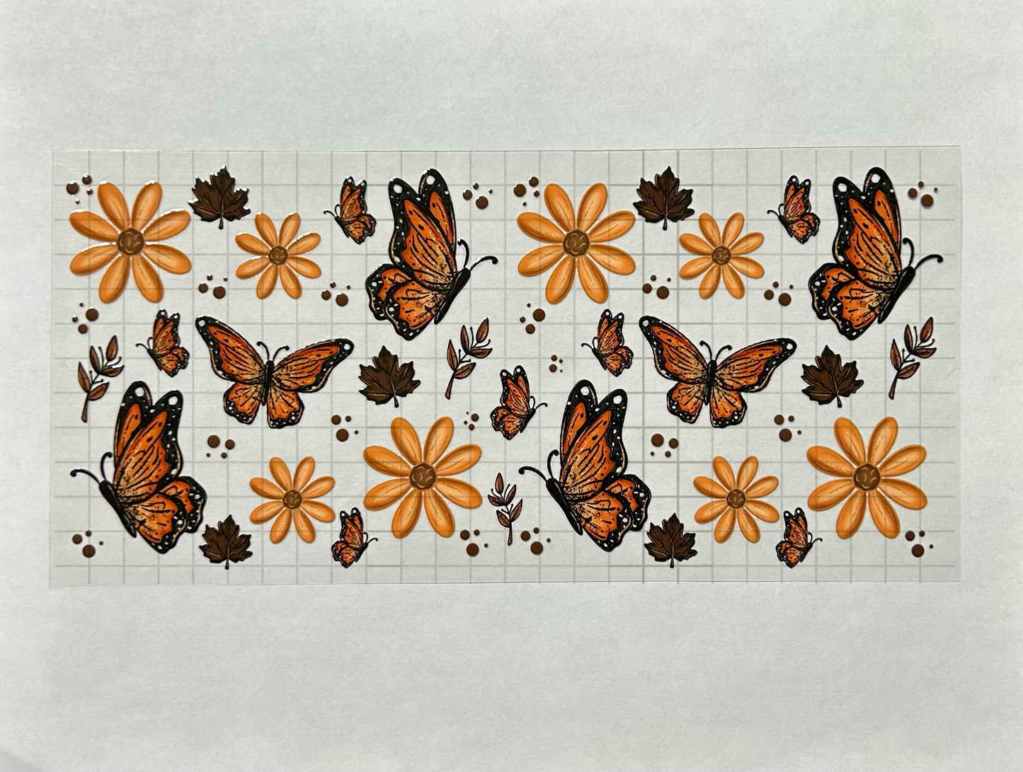 #19 - UV DTF 16 oz cup wrap - Butterfly UV DTF wrap