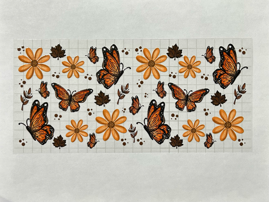 #19 - UV DTF 16 oz cup wrap - Butterfly UV DTF wrap