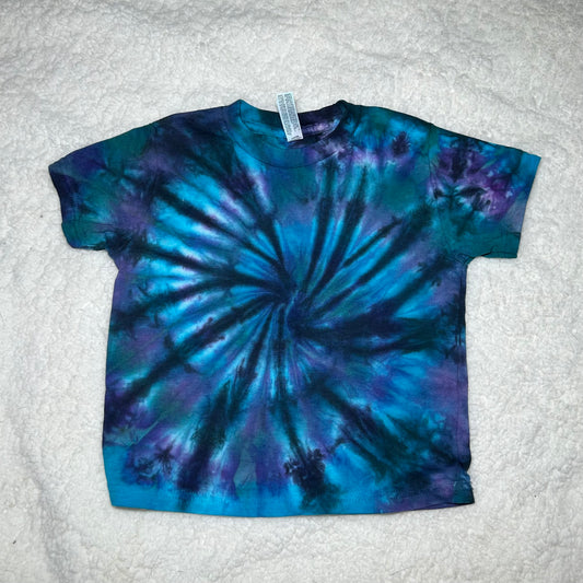 Cosmic Storm Toddler T-shirt ~ Blue, Purple and Black Swirl Toddler Tie Dye Shirt (4T)