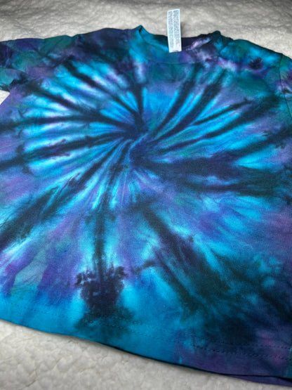 Cosmic Storm Toddler T-shirt ~ Blue, Purple and Black Swirl Toddler Tie Dye Shirt (4T)