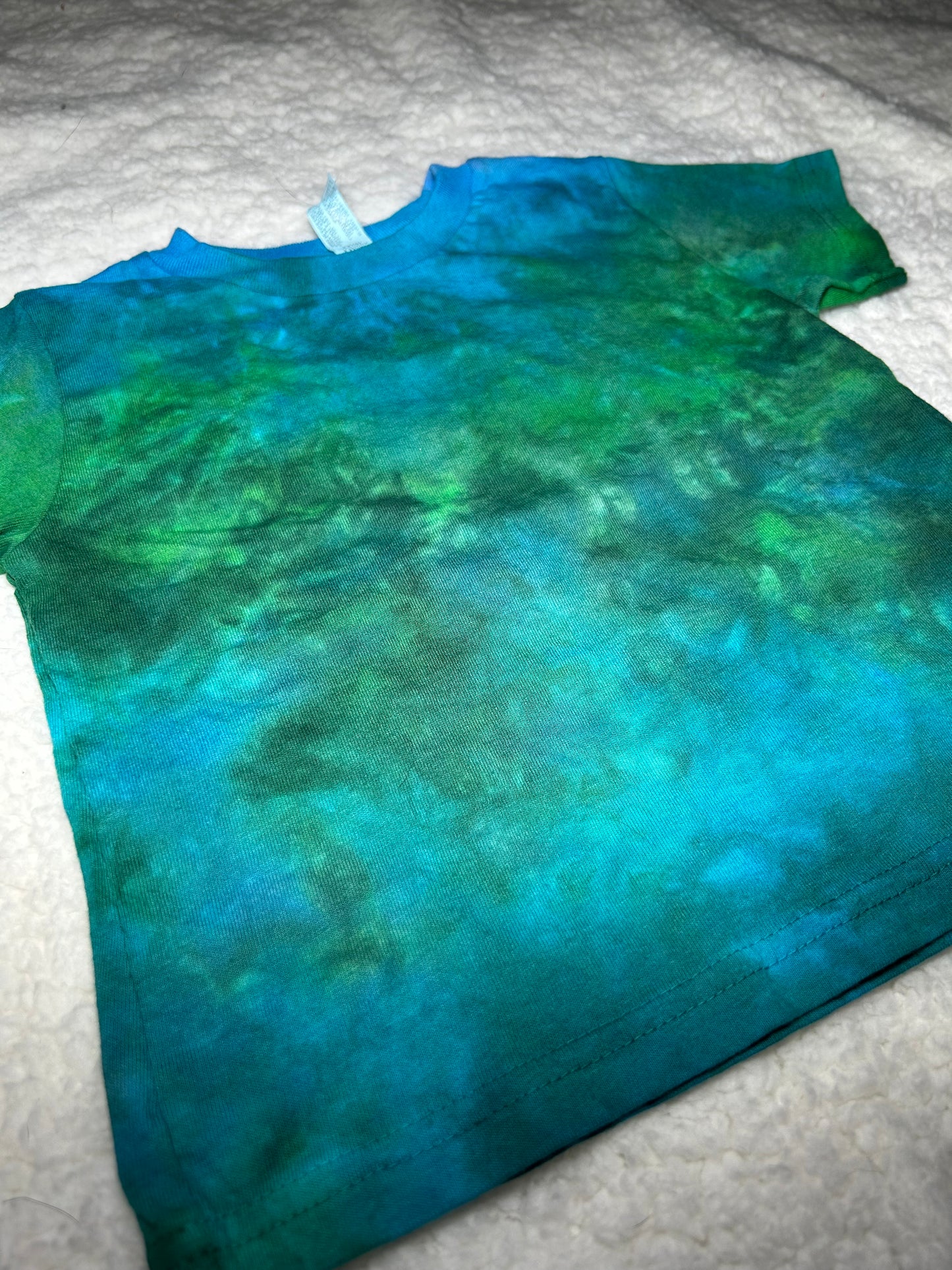 Forest Stream Tie Dye Shirt ~ Blue & Green Toddler Tie Dye Shirt (3T)