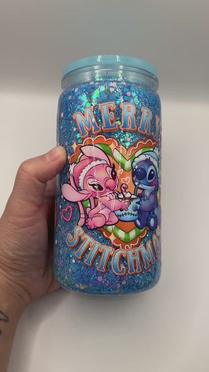 Christmas Blue Alien Snowglobe Cup - Ready To Ship